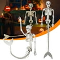 thumbnail image 3 of Kezqiaxn Halloween Decorations Outdoor Mermaid Skeleton, Halloween Skeleton Mermaid with Posable Movable Joints And Soft Tail for Halloween Decoration Decor Spooky Scene Party Favors White, 3 of 9