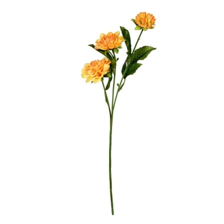 Vickerman Dahlia Spray Artificial-Flowers, 17", Yellow, 6 Piece