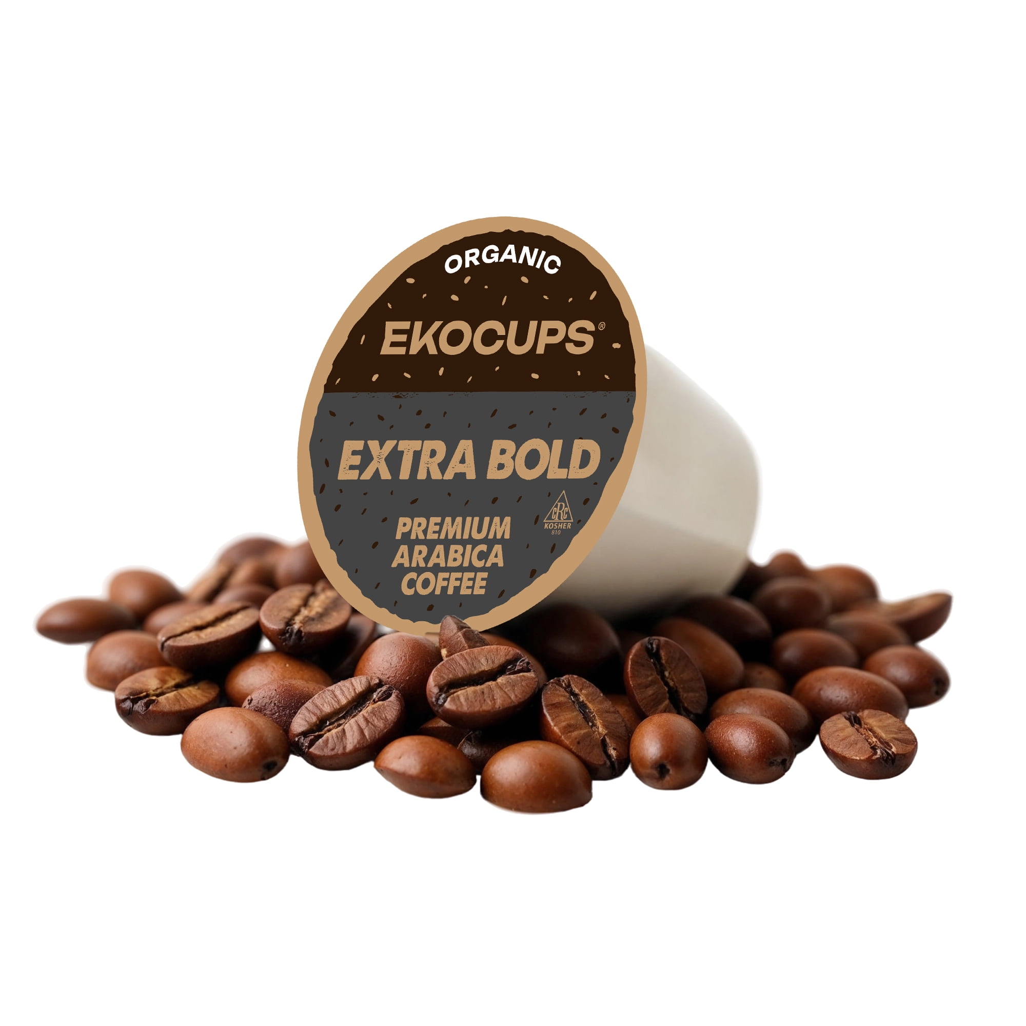 EKOCUPS Organic Extra Bold Coffee Pods Medium Roast 40 Count for Keurig K Cups Machines