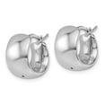 thumbnail image 3 of Diamond2Deal 14K White Gold Rhodium-Plated 9.3mm Round Hoop Earrings (L- 0.6 inch, W-0.62 inch), 3 of 6