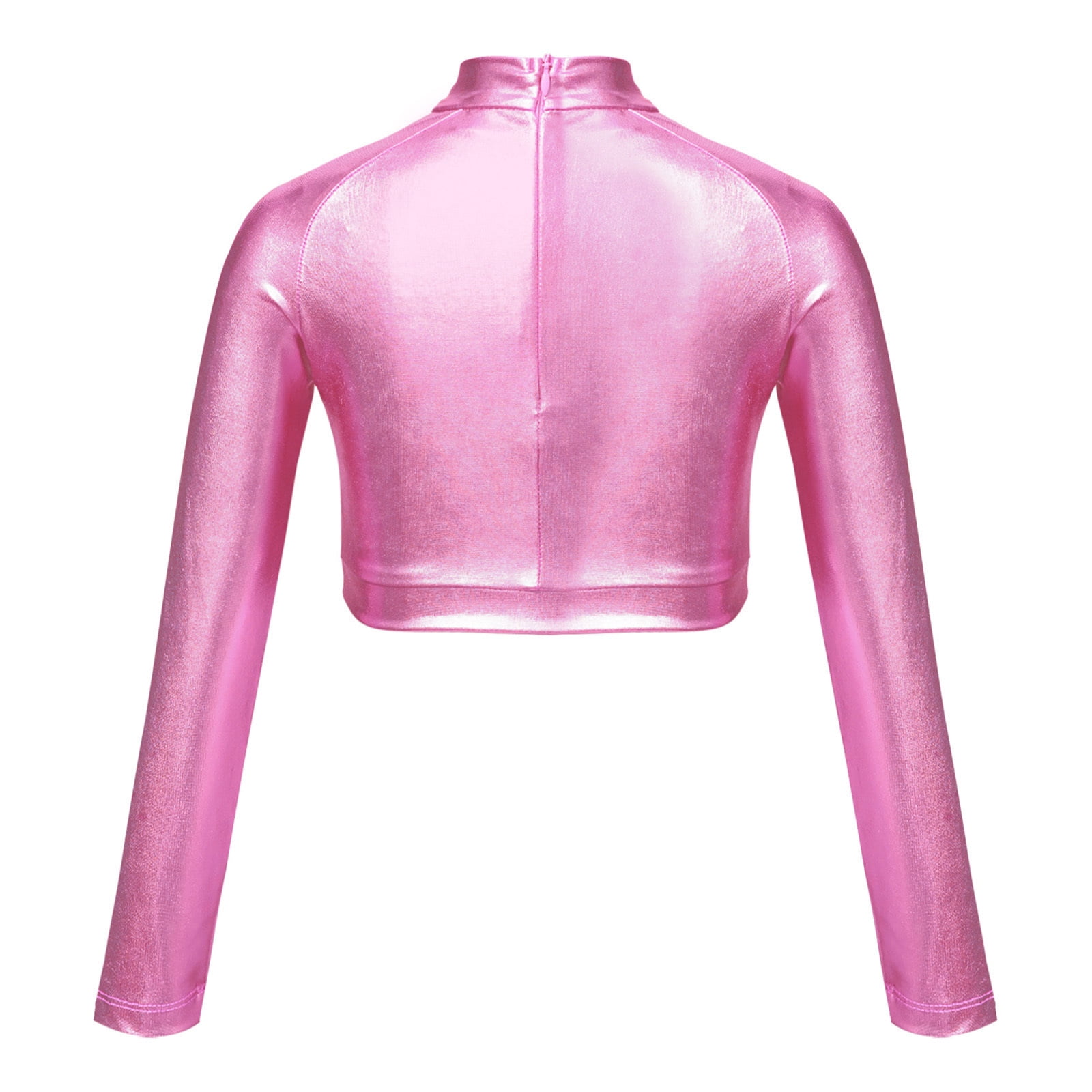 YONGHS Kids Girls Sequin Metallic Long Sleeve Turtleneck