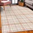 thumbnail image 3 of Plaid Decorative Rug, Modified Stripes Crossed Horizontal and Vertical Lines Forming Squares, Quality Carpet for Bedroom Dorm and Living Room, 6 Sizes, Pale Peach, by Ambesonne, 3 of 4