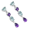 thumbnail image 2 of Amethyst - Brazil & Sky Blue Topaz 925 Sterling Silver Earrings Jewelry DGE1059_C E-1061, 2 of 5