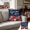 thumbnail image 1 of Fundas de cojín patrióticas para la decoración del hogar en el Día de la Independencia: fundas con estampado de bandera y estrellas con cremallera invisible, tela suave de algodón y lino para, 1 of 6