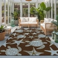thumbnail image 2 of Area Rugs 5'x7', Brown Blue Coastal Carpet Runner Indoor Outdoor Rugs Home Decor Aesthetic, Summer Beach Sea Turtle Starfish Nautical Non Slip Mats Washable Accent Rug for Living Room Bedroom, 2 of 8