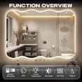 thumbnail image 6 of Hasipu 40" x 32" Anti-Fog LED Irregular Bathroom Mirror - Wall Mounted Wavy Shape Vanity Mirror with Dimmable Lights, 3 Color Modes & Memory Function, Touch Control, 6 of 8