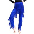 thumbnail image 3 of TiaoBug Womens Tassels Latin Dance Pants Ballroom Rumba Tango Salsa Practice Performance Pants Royal Blue XXL, 3 of 7