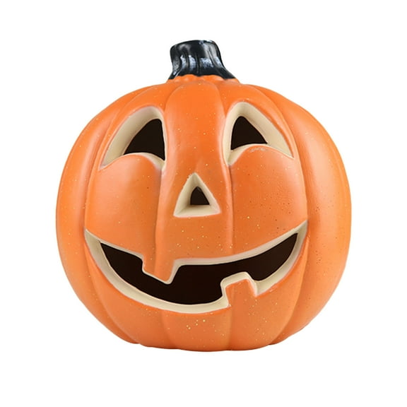 Zhourta 14 Inch Halloween Blow Mold Pumpkin Light Flat Squash Decoration for Porch Yard and Party