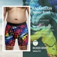 thumbnail image 3 of 3 PACK Big and Tall Mens Boxer Briefs Scrawl Print Plus Size Underwear With Fly Comfy Breathable Boxers, 3 of 5