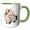 Green/White, variant on 3drose, Pretty Peach Floral with Greenery Illustration, 15oz Mug