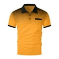 thumbnail image 5 of Xunlbb Men Tops Under $10 Men's Polka Gradient Lapel Button Sport Short-Sleeved Lapel Top Shirt Gift for Mmen, Yellow S, 5 of 5