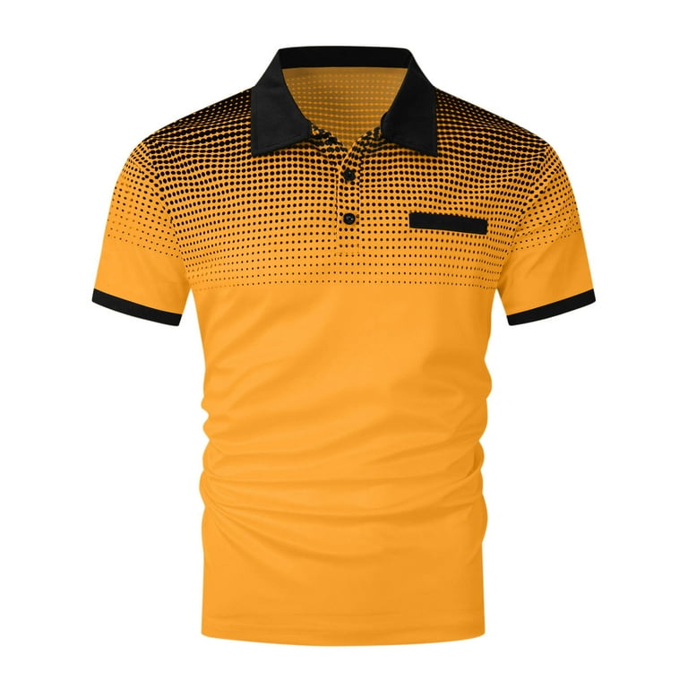 YLSDY Mens Casual Button Collared T Shirt Zipper Button