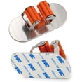 thumbnail image 5 of Soporte para escoba de pared multifunción, soporte para escoba y fregona autoadhesivo, acero inoxidable cepillado 304, para colgar herramientas, 3 piezas, 5 of 5