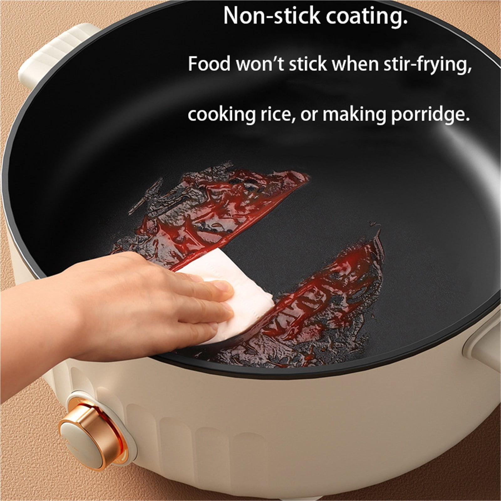 Double-Sided Electric Hot Pot & Multi-Function Rice Cooker - 3-Speed Heat, Non-Stick Coating with Divider & Tempered Glass Lid, Easy to Clean Cookware for Home Kitchen