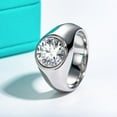 thumbnail image 2 of Silvago Jewel Bezel Set Round Cut 4.5 Ct VVS1/D Lab Created Diamond Men's Wedding Anniversary Ring - 14k White Gold Over Men's Diamond Ring - Men's Anniversary Ring - Wedding Gift for Men's, 2 of 9