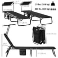 thumbnail image 3 of Outsunny Folding Chaise Lounges - Set of 2, Oxford Fabric, Adjustable Backrest and Sunshade, Black, 3 of 10