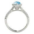 thumbnail image 4 of Mauli Jewels Rings for Women 1.60 Carat Diamond and Pear Shaped Blue Topaz Ring Pave 10K White Gold, 4 of 7