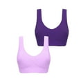 thumbnail image 2 of SwiftWear Women's Sports Bras 2 Pack Padded Seamless Sleepwear Yoga Bra Wirefree Underwear Lavender, Purple Sports Bra XL, 2 of 3