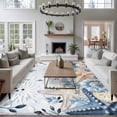 thumbnail image 3 of 5'x7' Area Rugs, Blue Coastal Starfish Indoor Outdoor Area Rug for Living Room Bedroom, Beach Nautical Shell Eucalyptus Ocean Washable Bathroom Rugs Kitchen Floor Carpet Mats Home Decor Aesthetic, 3 of 8