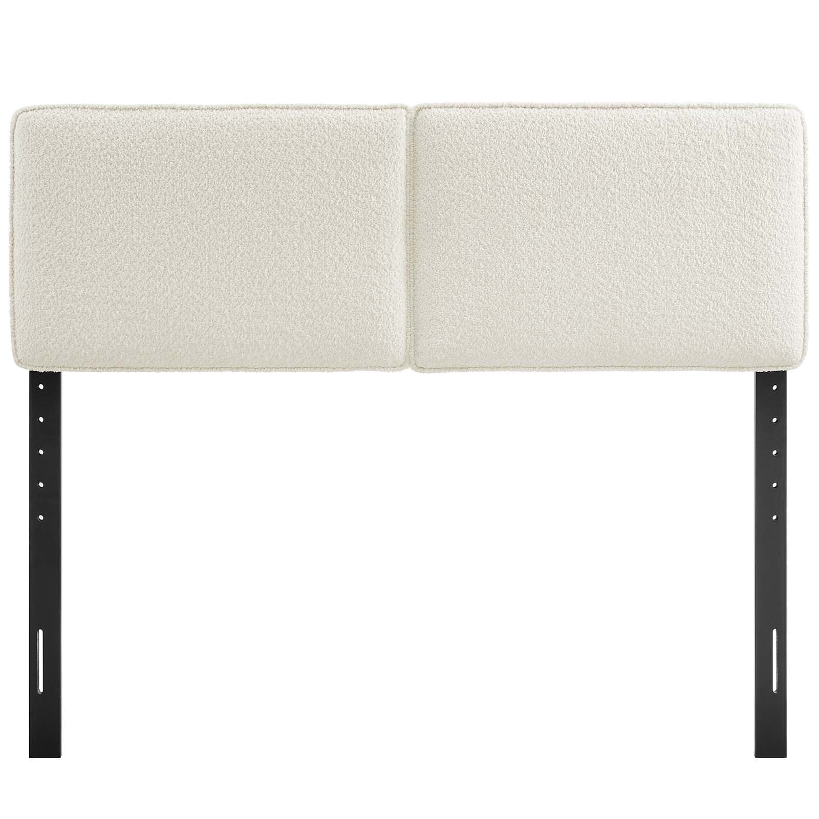 Lindee Boucle Fabric Full Headboard in Cream