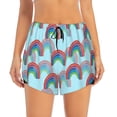 thumbnail image 2 of Logiee colorful rainbow Print Women 2 in 1 Running Shorts,High Waisted Athletic Shorts,Gym Workout Shorts with Liner Pockets-Small, 2 of 7