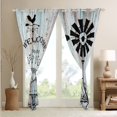 thumbnail image 4 of Windmill Decor Farmhouse 30%-50% Blackout Curtains Country Vintage Barn Door Curtains & Drapes,Retro Farm Pinwheel Cottage Lodge Cabin Curtains,Winnower Wood Board Rustic Home Decor, 4 of 6