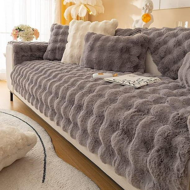 Cojin Grueso para Sofa De Felpa De Conejo Nueva Funda De Sofa Antideslizante 2023 Funda De Almohada De Piel Sintetica Super Suave Fundas De Cojines para Sofa Mullidas Protector De Mueble YONGSHENG