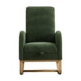 thumbnail image 3 of Rocking Glider Chair For Nursery, Modern Upholstered Rocking Armchair With Side Pockets, High Backrest Leisure Single Sofa With Retractable Footrest For Living Room, 3 of 9