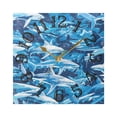 thumbnail image 5 of Blue and Sharks Wall Clock Square Silent Non Ticking Battery Operated Clock for Home Bathroom Kitchen Bedroom Living Room, 5 of 8