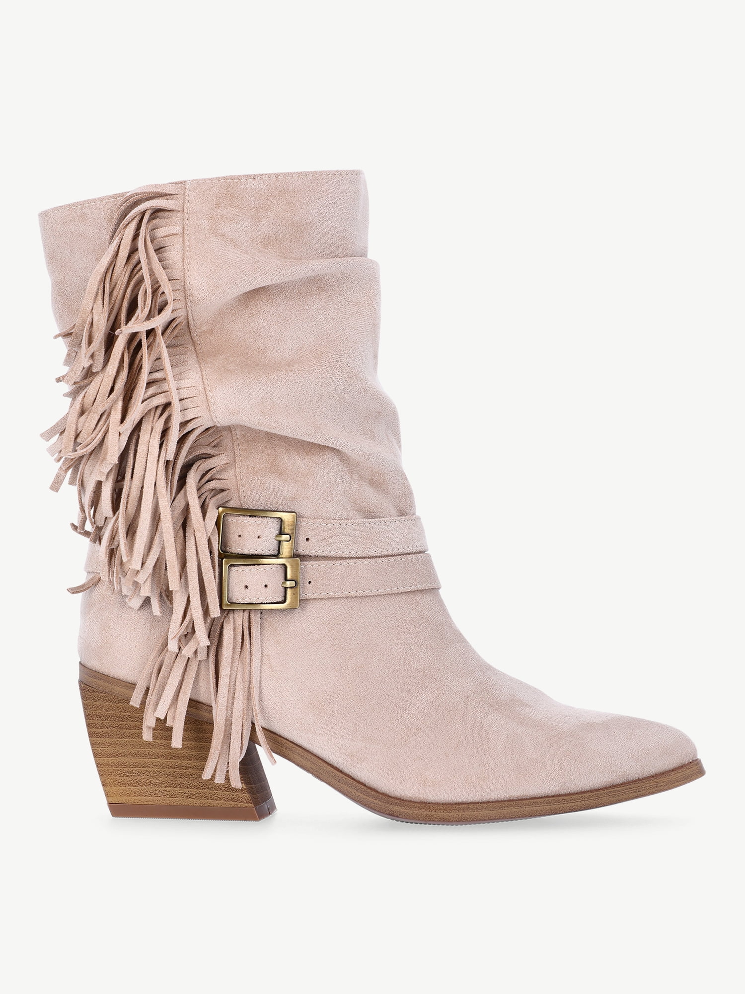 Madden NYC Women's Faux Suede Fringe Boots