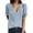Light blue, variant on DuoJiaJ Women's Elegant Lace V Neck Short Sleeve Solid Tops Shirt Blouse Black L