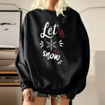 thumbnail image 4 of kayannuo Fall Clothes For Women Women Christmas Print Loose O-Neck Long-Sleeved Fleece Oversized Sweatshirt Pullover Black, 4 of 9