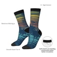 thumbnail image 4 of Gukieu Palm Trees Print Contrast Color Mid-calf Socks, Sweat-wicking Athletic Socks, Unisex Clothing Accessories, 4 of 6