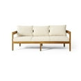 thumbnail image 2 of Christopher Knight Home Brooklyn Outdoor Acacia Wood 3-Seater Sofa with Water-Resistant Cushions by, 2 of 5