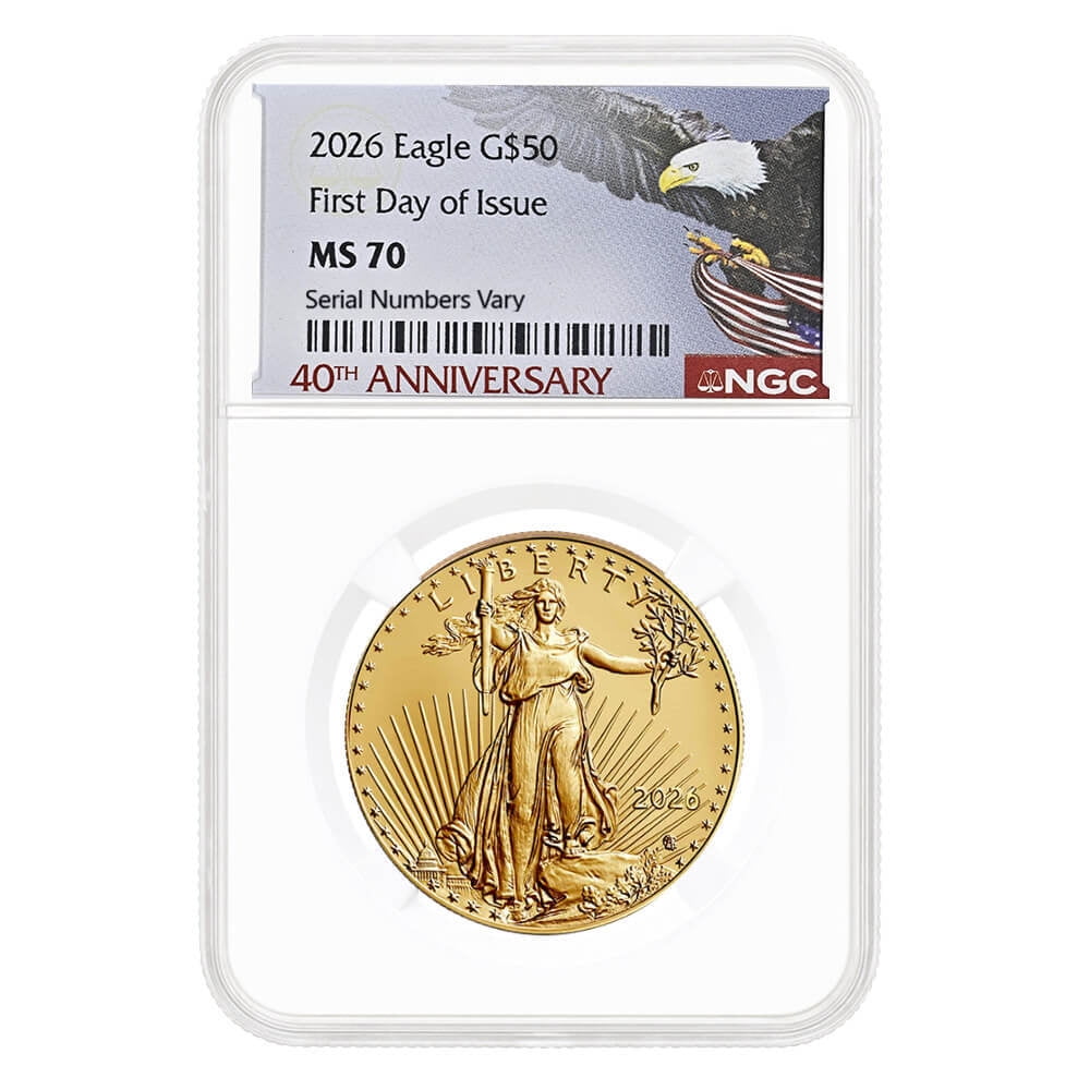 2026 1 oz Gold American Eagle NGC MS 70 FDOI