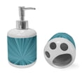 thumbnail image 2 of Ambesonne Teal Soap Dispenser & Toothbrush Holder Set, Abstract Vortex Design, 2 Pcs, Turquoise Teal, 2 of 6