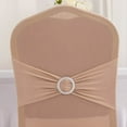 thumbnail image 6 of Efavormart Nude Spandex Banquet Slip On Chair Cover with Silver Rhinestone Buckled Sash Band, Stretched Fitted Chair Cover, 6 of 11