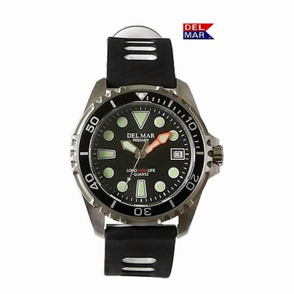 Del Mar Watches 50458 500 Meter Pro Dive Watch 8 - White/Black Band