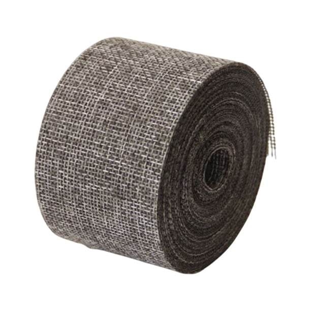 Billuyoard Rollos de cinta de arpillera de 5CM, manualidades DIY, , rollo de tejido ecológico portátil ligero, decoraciones de fiesta flexibles Kits de decoración para fiestas Gris