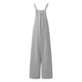 thumbnail image 5 of Seductiva Gray Women's Wide Leg Pants Women's Loose Fit Jumpsuit Overalls Lightweight Summer Romper with Adjustable Straps & Pockets, Casual Sleeveless Denim-Like Overalls for Beach, 5 of 7