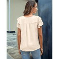thumbnail image 7 of Women Dressy Casual Tops Business Work Blouses Summer Shirts Short Sleeve Crew Neck Outfits 2025 XL, 7 of 7