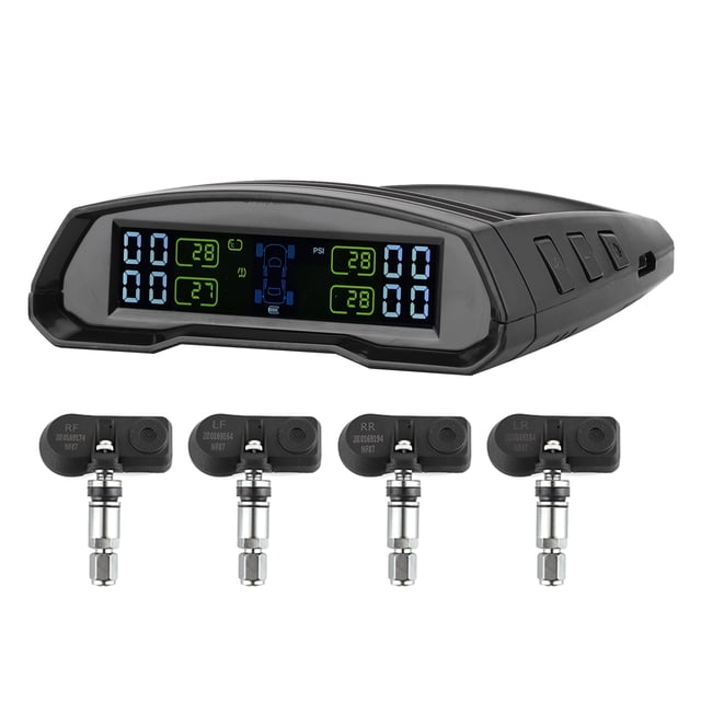 Monitor inalámbrico de alarma de presión de neumáticos, alimentación Solar/USB, TPMS, Sensor de pantalla LCD Digital