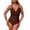 Coffee #063, variant on Women's Swimsuits One Piece Mesh Ruched V Neck Sexy Bathing Suits Slimming Halter String Swimsuit High Cut Gym Outfits Black S