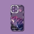 thumbnail image 1 of Funda de teléfono con paisaje Natural para iPhone, carcasa a prueba de golpes, color púrpura, azul, atardecer, nieve, montaña, 14, 13, 12, 11 Pro Max, XR, X, XS Fivean unisex, 1 of 2