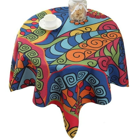 

Square Tablecloth For Round Table Cotton Linen Table Cloth Waterproof And Anti-scald Table Cover For Living Room Dining Room Kitchen-I-110*110cm