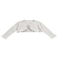 thumbnail image 1 of Little Girls Knitted Cardigan Solid Color Lace Long Sleeve Single Button Casual Tops, 1 of 6
