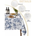 thumbnail image 2 of Blue Botanical Table Cloth, Vintage Botanical Birds Waterproof Tablecloth for Square Tables, Reusable Washable Fabric Table Cover for Restaurant Kitchen Dining Tables 60"x60", 2 of 6