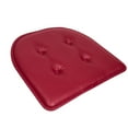 thumbnail image 6 of U-Shaped Memory Foam No Slip Back 16 x 17 Faux Leather Chair Pad Cushion 4 Pack - Burgundy, 6 of 7