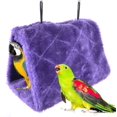 thumbnail image 1 of Nido de pájaro de loro, nido de animales, hamaca cálida de invierno, jaula colgante de felpa para loro, periquito, cacatúa, amazonas, cacatúa, jaula para canarios, juguete (L, morado), 1 of 5