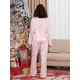 thumbnail image 3 of Conjunto de pijama navideño de otoño para mujer, camisa abotonada de manga larga con estampado de Papá Noel y pantalones elásticos, conjunto de 2 piezas, ropa de estar por casa para fiesta, 3 of 5